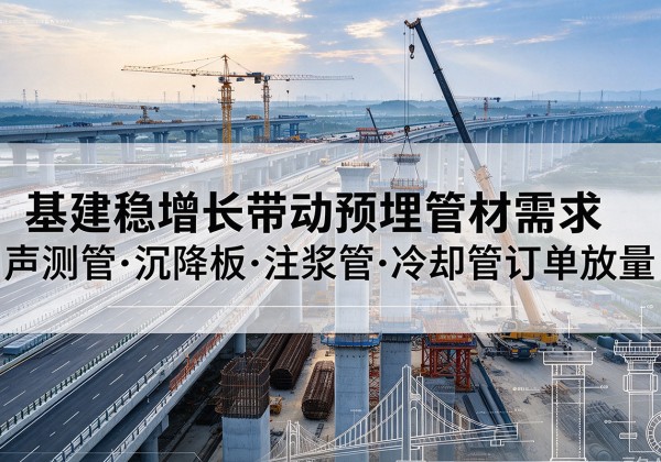 白银基建稳增长带动预埋监测管材需求，声测管、沉降板、注浆管订单持续放量