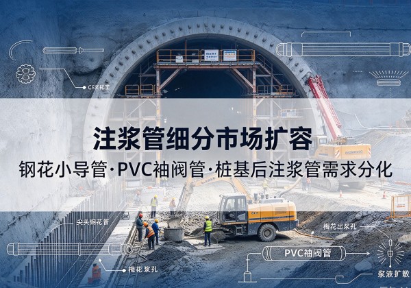 白银注浆管细分市场扩容，隧道钢花小导管、PVC 袖阀管、桩基后注浆管需求分化